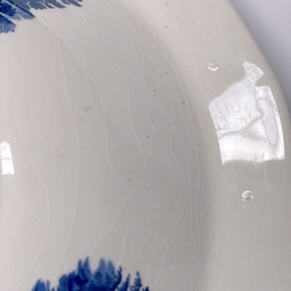 Liberty Blue Round Serving Dish Staffordshire England Ironstone Blue and White - Picture 6 of 8